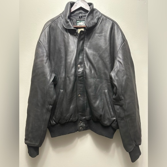 Roots Other - Vintage Roots Dark Leather Bomber Jacket